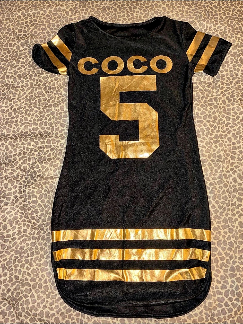 Black & Gold Number 5 Dress Brand New